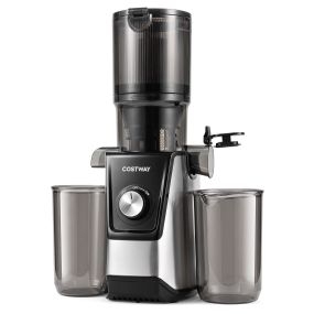 Extractor de zumos vertical con doble giro, boca amplia 11 cm, fácil de limpiar, 160 W, negro