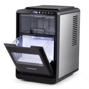 Máquina de hielo sobremesa 12 kg/24 h con grosor ajustable y autolimpieza para bar hogar oficina
