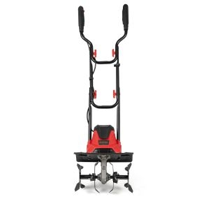 Motoazada Eléctrica con Cable 1200W con Manillar Plegable 4 Cuchillas Profundidad de Trabajo de 22 cm Excavadoras de Jardinería Rojo