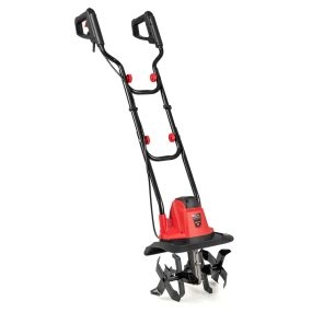 Motoazada Eléctrica con Cable 750W con Manillar Plegable 4 Cuchillas Profundidad de Trabajo de 22 cm Excavadoras de Jardinería Rojo