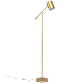 Lámpara de pie 175 cm ajustable de metal con pantalla y base estable sin bombilla