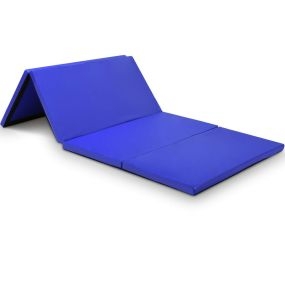Estera de yoga antideslizante plegable multifuncional 240 x 117 x 5 cm azul