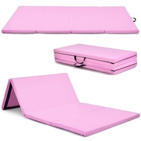 Colchoneta de gimnasia antideslizante plegable 240 x 116 x 5 cm rosa