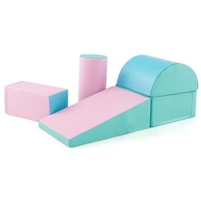 Juego de Bloques de Espuma Grandes para Niños Bloques de Construcción Juguetes Educativos para Bebé Verde y Rosa