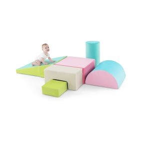 Juego de 6 Bloques de Espuma Grandes Juego de Juguete para Jugar y Escalar Aprendizaje para Niños de 1-3 Años con Cubierta de PU Verde