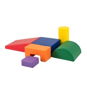 Juego de 6 Bloques de Espuma Grandes Juego de Juguete para Jugar y Escalar Aprendizaje para Niños de 1-3 Años con Cubierta de PU Naranja