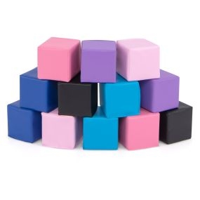 12 Piezas Bloques de Construcción de Espuma Cubos Suaves de Escalada de 14 x 14 cm en Colores para Niños Juego de Apilamiento Multicolor 1