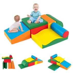 Juguetes de Escalada Coloridos para Niños 7 Piezas con Espuma EPE y Cuero Artificial Removible