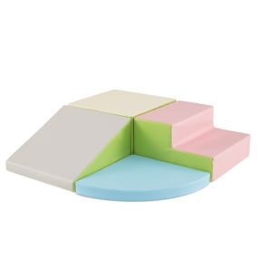 Juego de Bloques de Espuma 4 Piezas para Escalar y Gatear para Bebés Estructuras de Bloques Suaves Juego Activo en Interiores Rosa