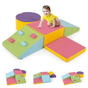 Juego de 6 Bloques de Espuma para Niños con Velcro Set de Escalada Suave Ligero para Interior para Escalar Trepar para Bebés Multicolor