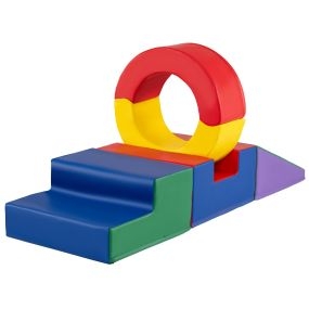 Juguetes de Escalada de 5 Piezas para Niños de 12+ Meses Juego de Escalada y Gateo Suave con Túnel Tobogán Gimnasio Modular Multicolor