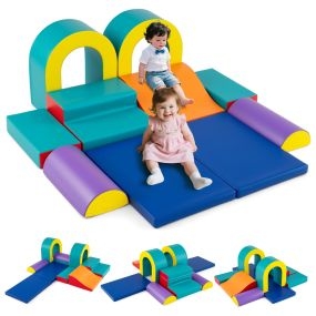 Bloques de Escalada de Espuma de 10 Piezas Gimnasio de Juego de Cuero Artificial Estructuras Livianas para Bebés para Gateo Escalada Verde