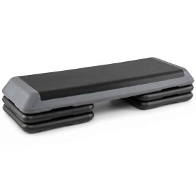 Plataforma step ajustable para ejercicios aeróbicos base antideslizante portátil gris carga 250 kg