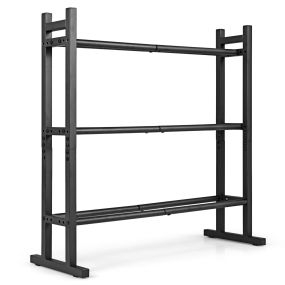Soporte para mancuernas de 3 niveles metálico 240 kg 80x30x80 cm negro