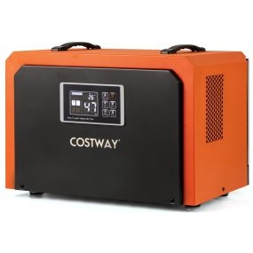 Deshumidificador Portátil 60 L/Día con Pantalla LED Alta Capacidad de Flujo de Aire 450 m³/h Tubo de Drenaje para Garaje Sótano Naranja