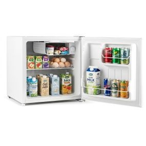 Mini refrigerador con congelador 46L temperatura ajustable 5 niveles estante desmontable puerta reversible blanco