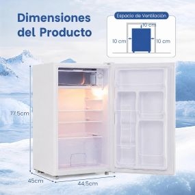 Mininevera eléctrica de una puerta 98 L 39 dB 44,5 x 45 x 77,5 cm blanco