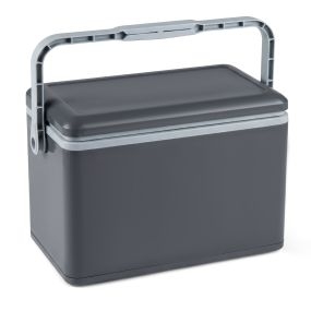 Nevera portátil rígida 12L gris con asa y cierre antifugas, mantiene hielo 3 días para camping y pesca