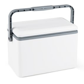 Nevera portátil rígida 12L moldeada por inyección, asa de agarre, antifugas, blanco