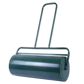 Rodillo en Acero Rellenable con Agua y Arena con Empuñadura en U Ideal para Césped Nivelado y Liso Verde 114 x 60 x 32 cm