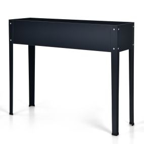 Maceta elevada con 2 hoyos de drenaje para interior y exterior 100 x 30 x 80 cm gris oscuro