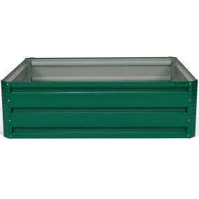 Cama elevada de jardín sin fondo de acero verde oscuro 100 x 80 x 30,5 cm
