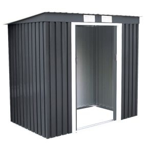 Cobertizo de Almacenamiento Caseta de Patio al Aire Libre Gris oscuro 213 x 130 x 173 cm
