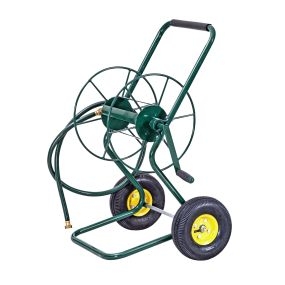 Carro para Manguera de Jardín con Neumáticos de 2 Ruedas Soporte para Camión de Manguera de Agua Resistente 71 x 53 x 96,5 cm Verde