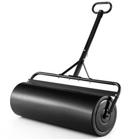 Rodillo de césped metálico 113 L con mango desmontable 99 x 40 x 146 cm negro