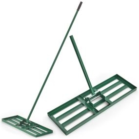 Rastrillo Nivelador de Césped Herramienta de Césped Resistente con Mango Ergonómico para Suelo para Jardín Patio Granja 91 x 25 cm Verde