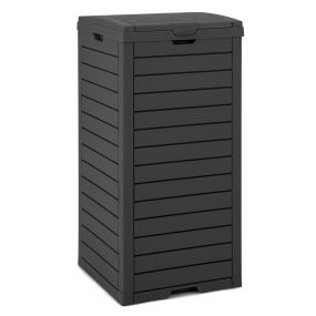 Cubo de Basura para Exteriores con Tapa y Bandeja Líquida Extraíble Contenedor Impermeable 40 x 40 x 86 cm -Negro
