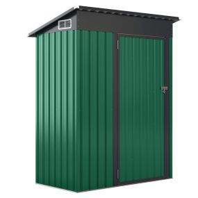 Casa con Techo Inclinado Puertas con Cerradura Ventilación Patio Jardín 150 x 88 x 185 cm Verde Claro