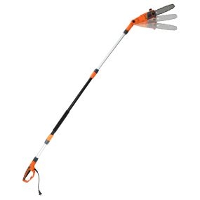 Sierra de Pértiga Eléctrica Telescópica de 212-286 cm Motosierra de Pértiga Multiángulo con Cabezal Ajustable Podadora de Árboles Naranja