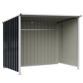 Caseta metálica gris de chapa galvanizada 204 x 120 x 159 cm para almacenamiento exterior y ganadería