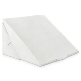 Cojín con Forma de Cuña y Forro Removible Soporte Elevado para Dormir Descansar y Leer en la Cama Blanco 58 x 50,5 x 36 cm