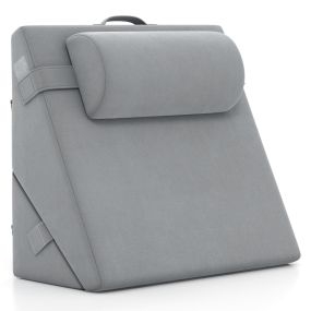 Juego de Almohadas de Cuña para Cama de 3 Piezas con Espuma de Memoria de Aire Ortopédicas Posquirúrgicas para Espalda Piernas Gris