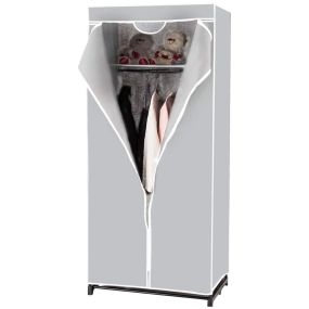 Armario de Tela Plegable Guardarropa con Barra para Colgar Ropa Organizador 75x50x170cm Gris