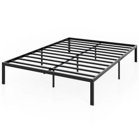 Estructura de cama metálica con listones, almacenamiento bajo cama, 204x144x30,5 cm