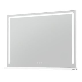 Espejo de tocador Hollywood 80 x 60 cm con 3 colores de luz y brillo ajustable táctil
