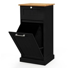 Mueble de lavandería con cesto y cajón organizador de ropa sucia 40 x 37 x 82 cm negro