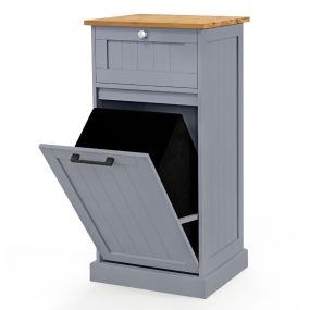 Mueble de lavandería con cesto y cajón organizador de ropa sucia gris 40 x 37 x 82 cm