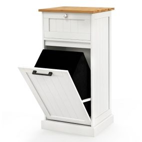 Mueble de lavandería con cesto y cajón organizador de ropa sucia 40 x 37 x 82 cm blanco