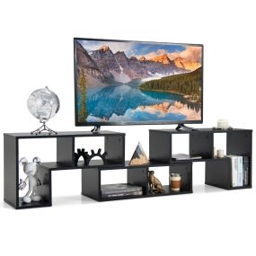 Mueble Consola de TV de 3 Piezas de Combinación Centro de Entretenimiento para TV hasta 65’’ para Salón Negro