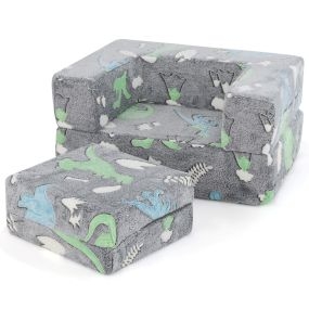 Sofá modular infantil para niños con funda lavable y relleno de espuma gris 3+ años