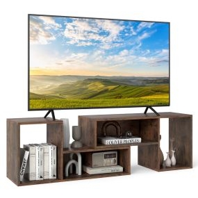 Consola de TV de 2 piezas minimalista para TV de 50/55/60 pulgadas marrón