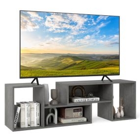 Consola de TV minimalista de 2 piezas para TV de 50/55/60 pulgadas gris