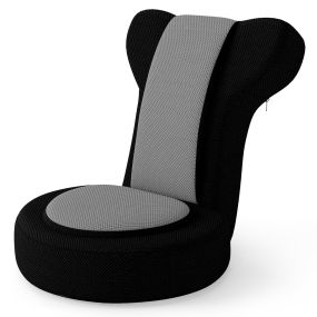 Silla de Suelo Silla de Sofá con Reposacabezas y Respaldo Ajustable Cojín de Asiento Acolchado de Esponja Marco de Metal Resistente Gris