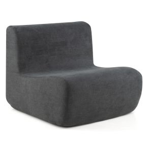 Sillón Sofá Perezoso de Suelo con Terciopelo Suave y Soporte Ergonómico Cómodo Sofá de Un Solo Asiento para Lectura Gris