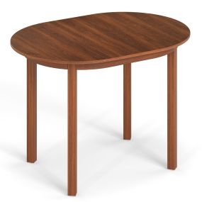 Mesa de Comedor Ovalada con Amplia Superficie y Robustas Patas de Madera con Pies Antideslizantes Mesa de Centro 110 x 78 x 77 cm Marrón