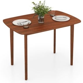 Mesa de Comedor de Madera para 2-4 Personas con Patas de Madera de Caucho Estilo Rústico para Espacios Pequeños en Apartamentos Marrón